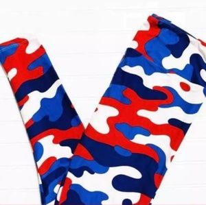 Lularoe Leggings TC2 red, white, & blue camo
